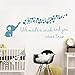 Home Nursery Room Wall Decor Sticker Baby Elephant Blowing Bubble Wall Sticker Vinyl Wall Decal Quotes We Made a Wish and You Came True Kids Bedroom Wall Mural AFN100 (Teal Green)
