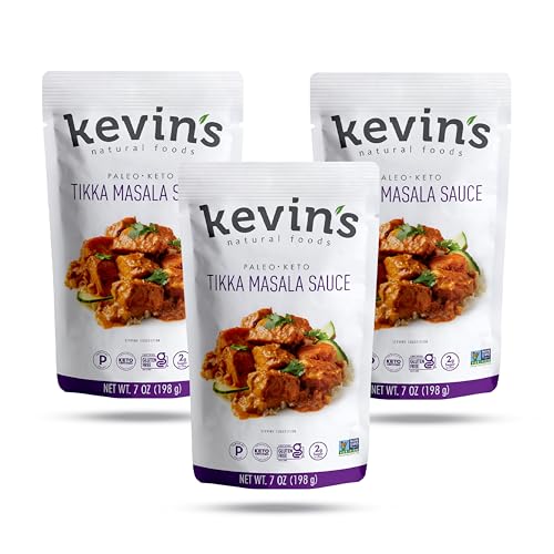 Kevin's Natural Foods Tikka Masala Sauce - Keto and Paleo Simmer Stir-Fry Sauce, Gluten Free, No...