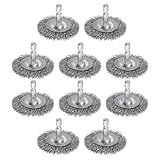 QUARKZMAN 10Stk Draht Rad Bürste 2 Hoch Kohlenstoff Stahl Draht Bohrer Bürste mit 1 /4-Zoll Sechskant Schaft zum Rost Entfernen Korrosion Schrubben Oberflächen