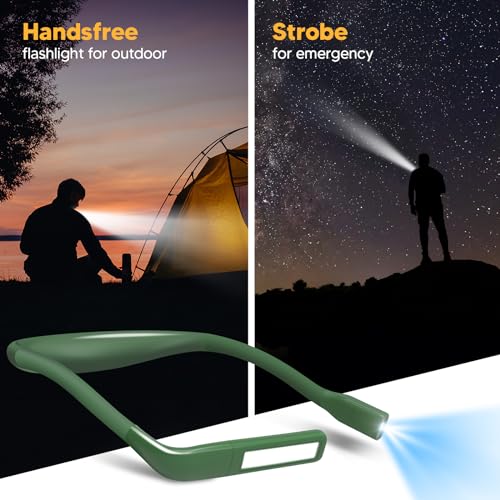Image of Reading Light with Storage Case: Rechargeable 2000mAh 10-80Hrs Neck Reading Light for Books in Bed, Book Lights for Reading at Night, Sewing Supplies Crocheting Knitting Embroidery Light