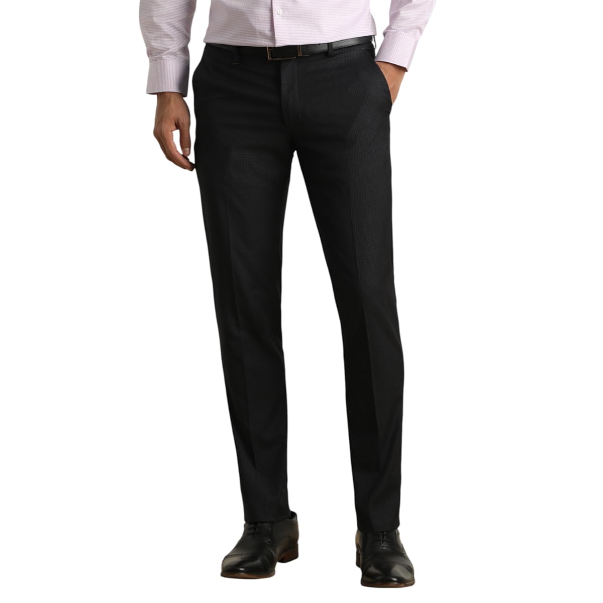 van heusen Mid Rise Checkered Formal Trouser for Men|Regular Fit Formal Pants |Stretchable Waist|-picture-11