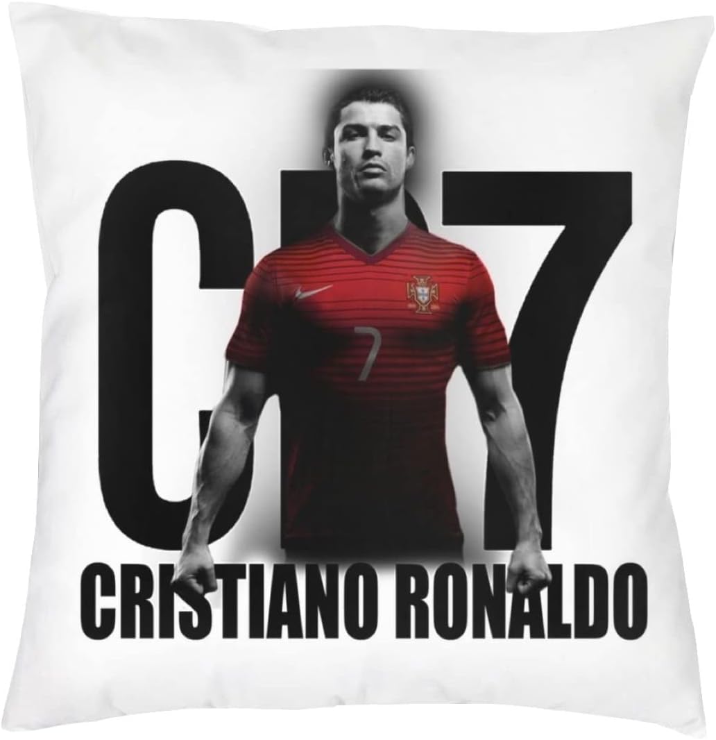 Sports Hero Ronaldo Cushion Cover | Gift Idea for Men Women Boys & Girls | 45x45cm 18x18 | CR7