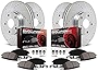Power Stop K7927 Front and Rear Z23 Carbon Fiber Brake Pads with Drilled & Slotted Brake Rotors Kit