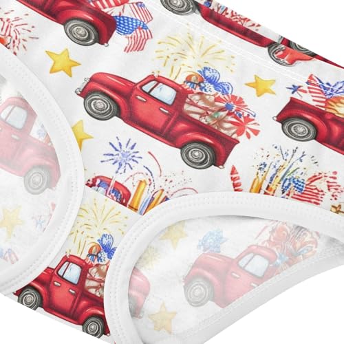 Trucks Patriotic American Flags Girl Panties Cute Toddler Girls Underwear Cotton Bright Briefs Underpants 2t4