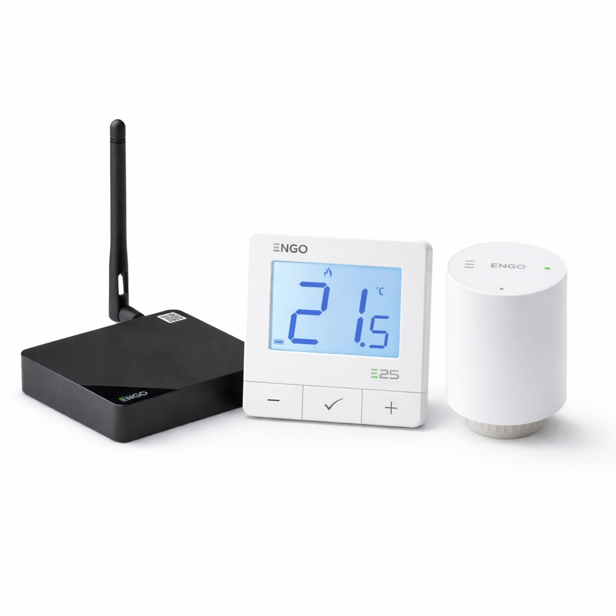 ENGO E25 zestaw startowy inteligentny termostat Zigbee bezprzewodowy termostat pokojowy z inteligentnym zaworem grzejnika i bramą, sterowany aplikacją system grzewczy do grzejników, inteligentne