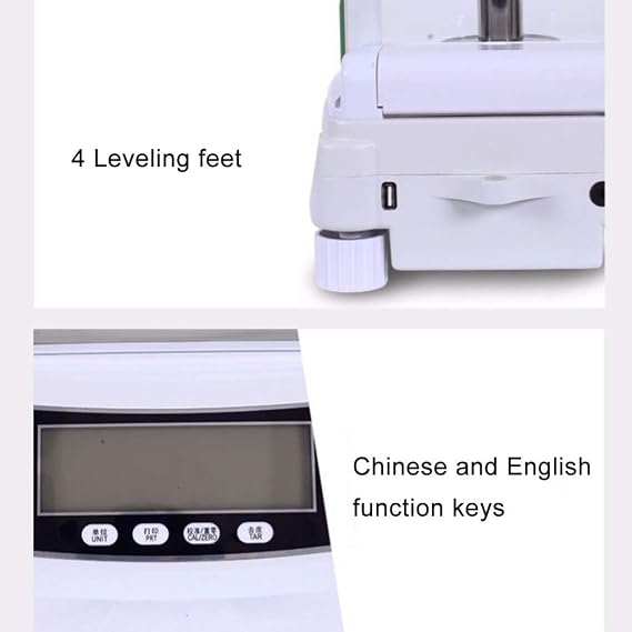 Digital Precision Electronic Scale Analytical Balance 0.0001g High Lab with Windshield LCD Screen Powered by USB/Adapter,