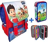  Set mochila 41cm + plumier triple Patrulla Canina Paw Patrol