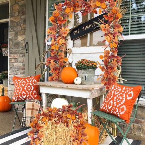 RECUTMS Artificial Fall Eucalyptus Leaf Vine,2Pcs 5.74Ft Thanksgiving Decor by RECUTMS - Used condition - Image 7
