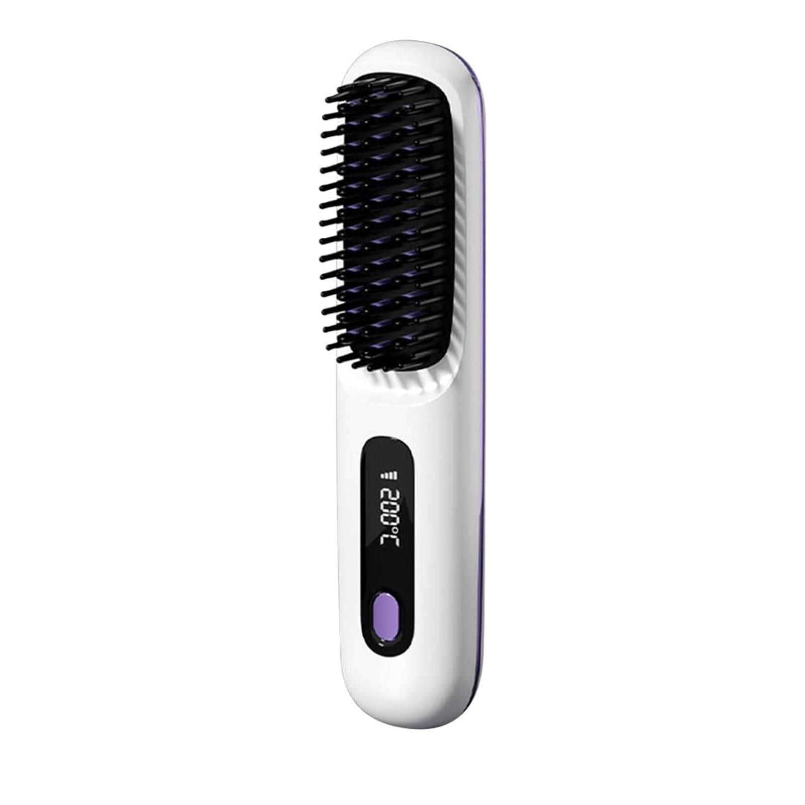 EverHaar TragbareGlättungsbürste-GoBrushPRO Kabellose, tragbare Mini Glättbürste mit LED - Bildschirm, 3 - Stufen Temperatur, wiederaufladbar, geeignet für Haar und Bart Styling