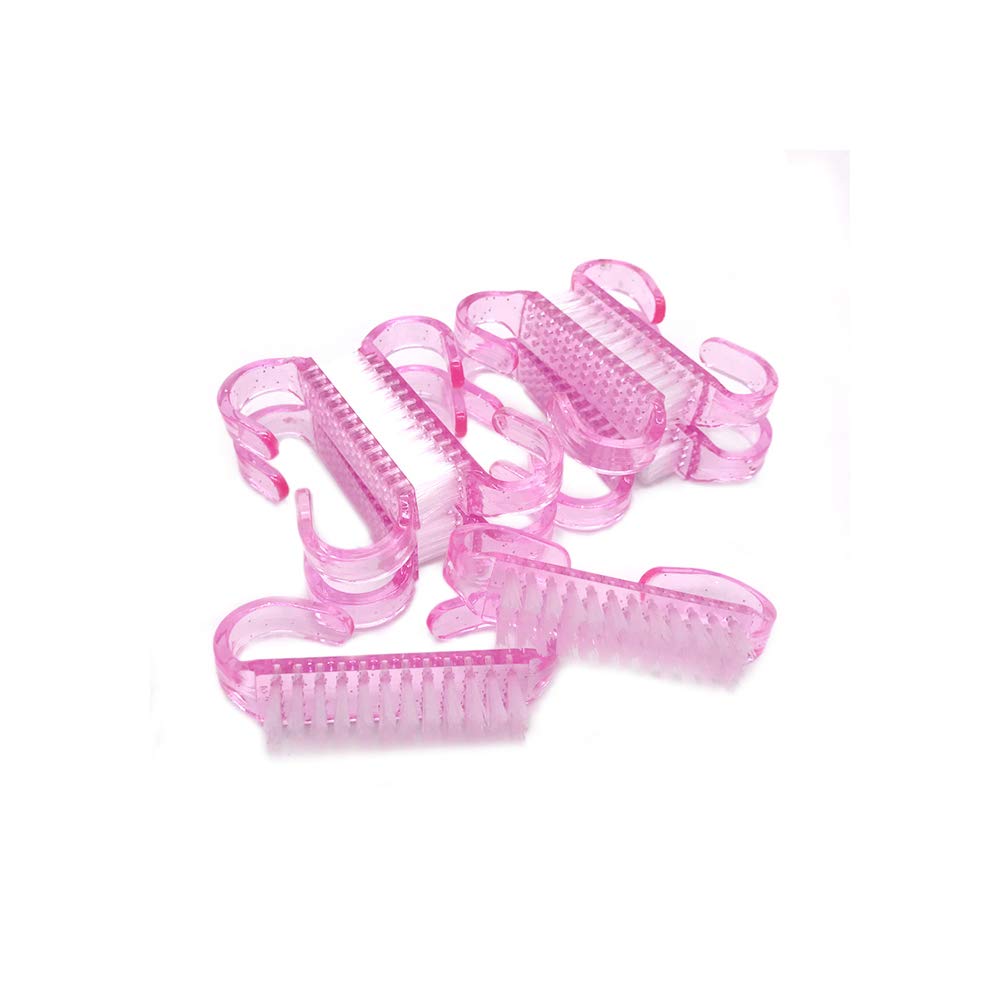 10 Pcs/Lot Acrylic Nail Brush 4 Color Nail Art Manicure Pedicure Soft Remove Dust Plastic Cleaning Nail Brushes File Tools Set,Blue