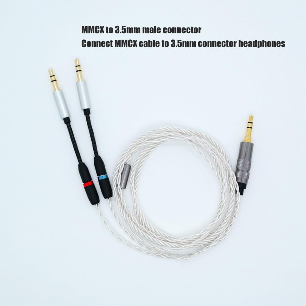 2Pcs MMCX Female to 3.5mm Male Headphone Adapter Cable Plug and Play Clear Sound Gold Plated Interface Hi-Fi Audio image 4