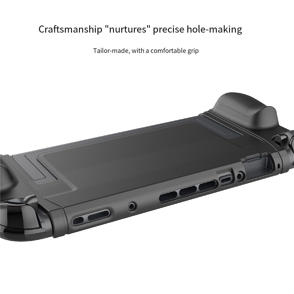 Custodia protettiva per Nintendo Switch 2, PC+per TPU Cover antiscivolo con supporto pieghevole, corpo completo per protezione, per design compatto (12 x 28 x 3,6 cm), nero