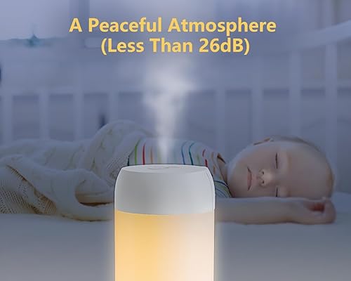 Miniatura 3 de 2-IN-1 Ultrasonic Cool Mist Humidifier with Eye-Protecting Night Light, Baby Bedroom Essential, Portable Silent Auto Shut Off Mist Spray for Travel,
