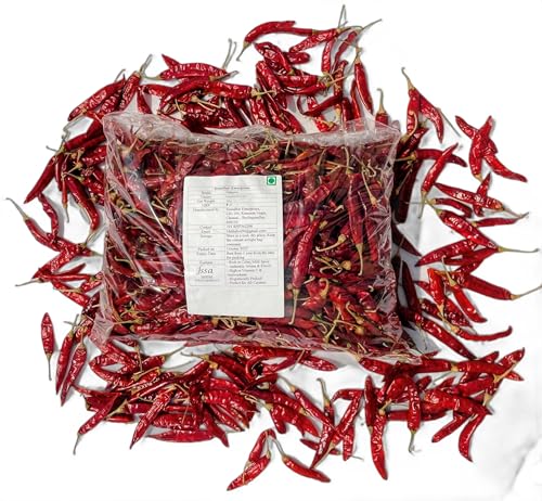 Image of Guntur Chilli Dry Whole 450g | Long Red Dry Chilli | Sukhi Lal Mirchi Whole | Authentic Andhra Dried Chillies | Mildly Spicy, Deep Red & Aromatic | 100% Natural, Sun-Dried