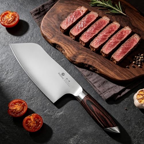 Image of imarku Meat Cleaver Knife 6.3 inch - Japanese High Carbon Stainless Steel Butcher Knife for Meat Cutting & Vegetable Chopping, Ultra-Sharp with Ergonomic Pakkawood Handle, Gift for Men & Women