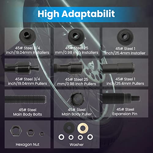 Image of maXpeedingrods Wheel Bearing Removal Installer Tool for Harley Davidson 2000+, VT102 Motorcycle Wheel Bearing Puller Tool Kit for 0.75 inch 1 inch 25mm Bearings,18 Pcs
