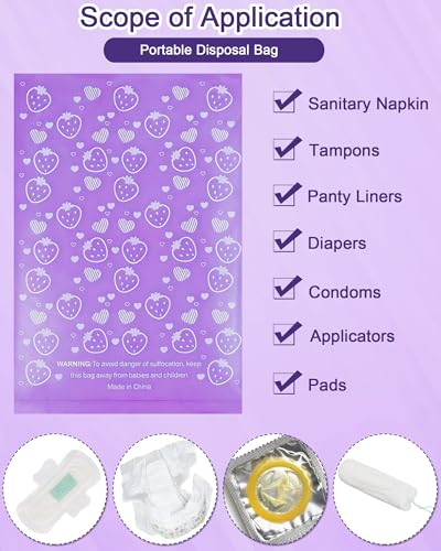 Image of 150 Pcs Sanitary Napkin Disposal Bags, ArtCute Mini Disposable Sanitary Bag Personal Care Tampons Disposal Trash Bag for Sanitary Women Privacy Handling Disposable Diaper Bags