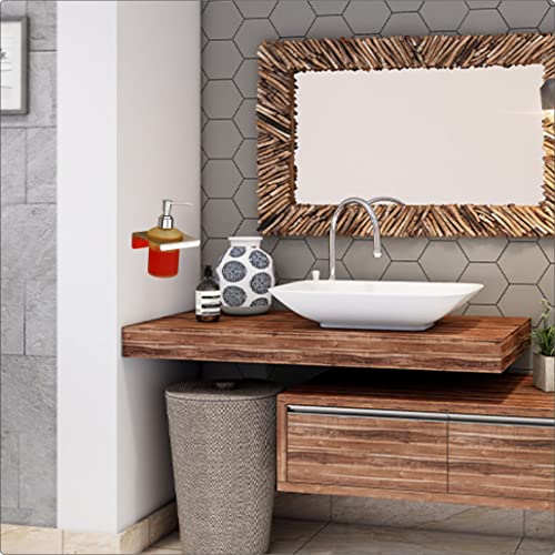 Image of Easyhome Furnish Premium Stainless Steel Wall Mounted Liquid Soap Dispenser for Bathroom & Kitchen | Rust-Proof Chrome Finish Soap Pump with Level Indicator Window | Heavy Duty Dispenser (E L-SD19CH)