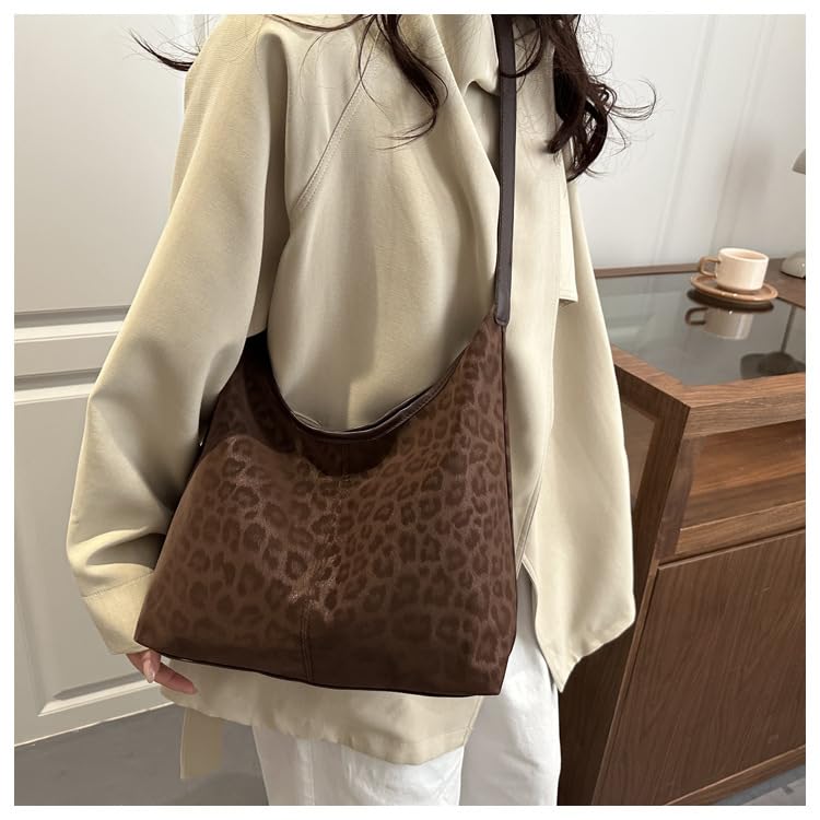 Image of y2k Cheetah Handbags for Women, Hobo Bag Cheetah Print Ladies Chic Shoulder Bags Tote Bag Leopard Print Large Crossbody