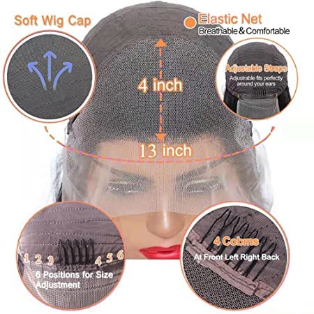 Miniatura 6 de Peluca de cabello humano rizado con encaje frontal de jengibre naranja prearrancado, ondulado, transparente, parte profunda, sin pegamento, pelucas