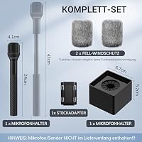 TONOR Handheld Adapter für DJI mic, RODE Wireless Go 1/2, Rode Wireless Me/Pro, Hollyland Lark M2, Handmikrofon Adapter mit verstellbarer Länge, Gummigriff, Windschutz für Vlog Interviews, TP40 – Ansicht 2