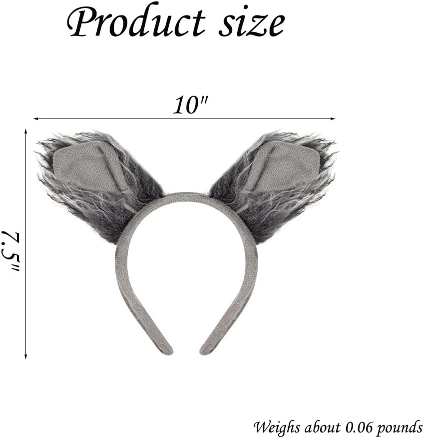 ZKRYHB Animal Ear Headband Wolf Fox Costume Accessories for Halloween Cosplay - Image 2
