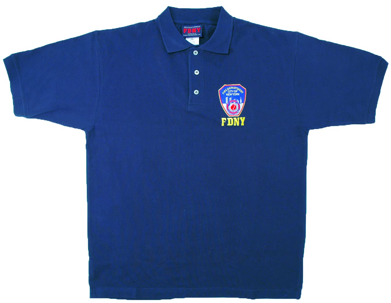 FDNYTorkia - Official Licensed Embroidery Polo T-Shirt (X-Large) Navy