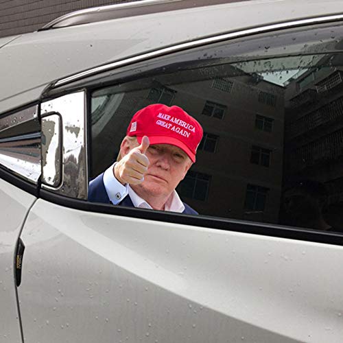 Pleasay Trump Car Window Stickers Donald Trump Car Sticker Waterproof PVC Auto Window Decal, Easy Removal Leaves No Residue, Reflective Funny Stickers Vehicles Accessories 12x10inch