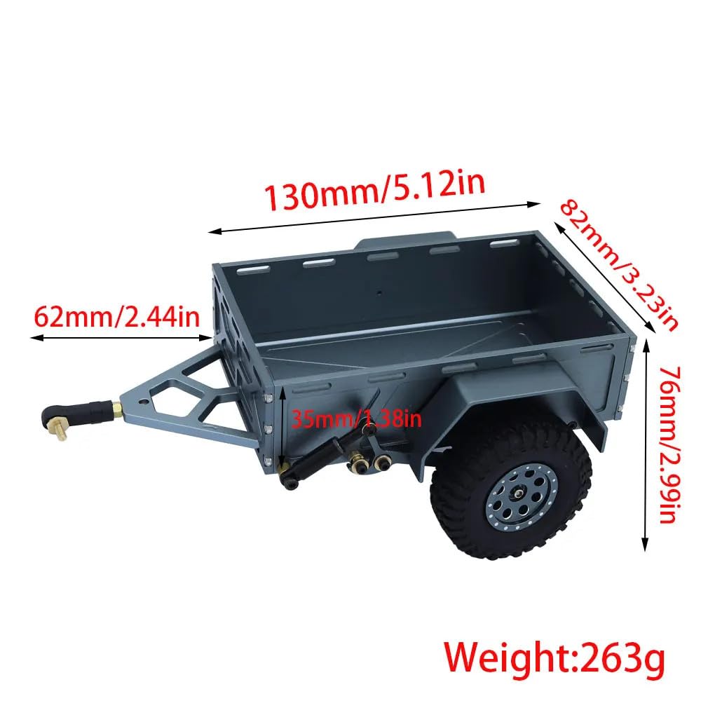 Przyczepa RC 1:18 Aluminiowa Platforma Laweta do Modeli Terenowych