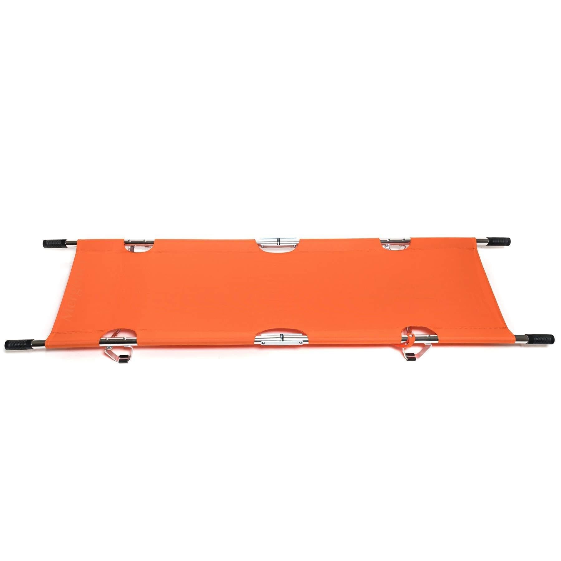 Civière pliante for les urgences médicales, civière médicale d'urgence de voyage portable en alliage d'aluminium de haute qualité for le transport des patients, civière pliante (vert)(Orange Beacon)