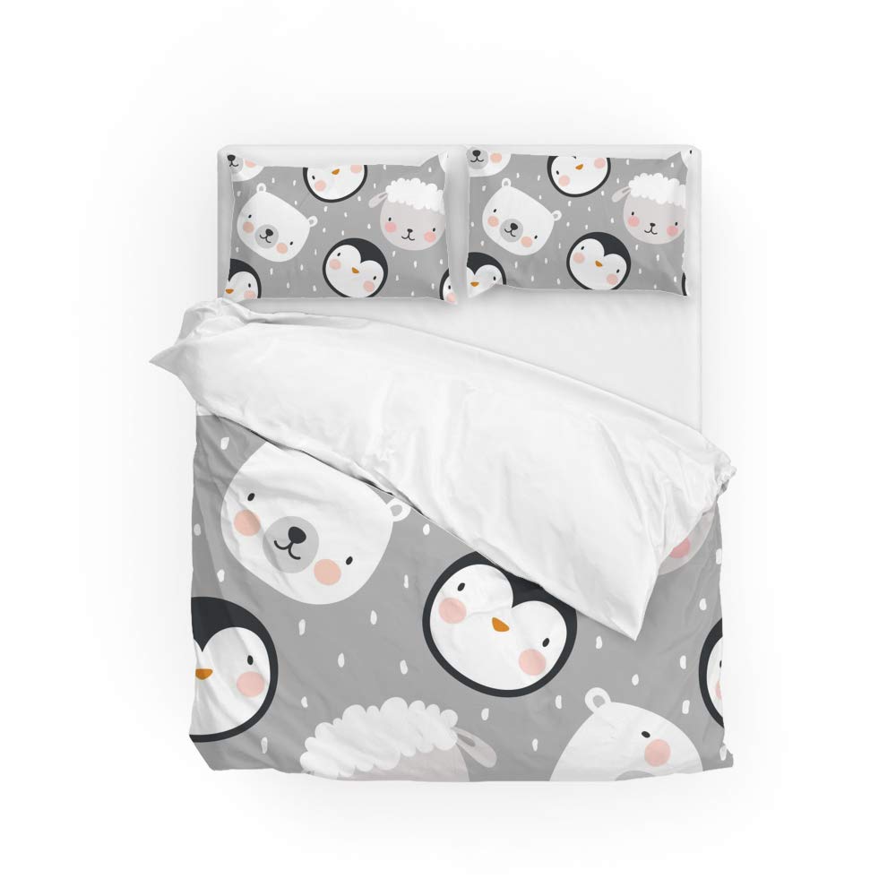 Parure de lit grise durable CHEHONG housse de couette animal Super King