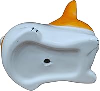 Vista 4 de Cuteforyou Macetas para suculentas, bonitas macetas de cerámica con forma de animal con bandeja de bambú, planta no incluida (perro corgi)