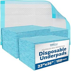 Chucks Pads Disposable [150-Pads] Underpads 23×36 Incontinence Chux Pads Absorbent Fluff Protective Bed Pads, Pee Pads…