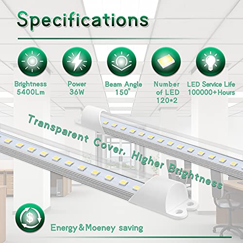 Superiorly 2Pack 4 Foot Led Magnetic Strip Retrofit Kit,36W Magnetic Mount 4Ft Led Tube,5400Lm,3500K Warm Light,T8 T10 T12 Fluorescent Replacement,Transparent Cover,100-277V #TOP5