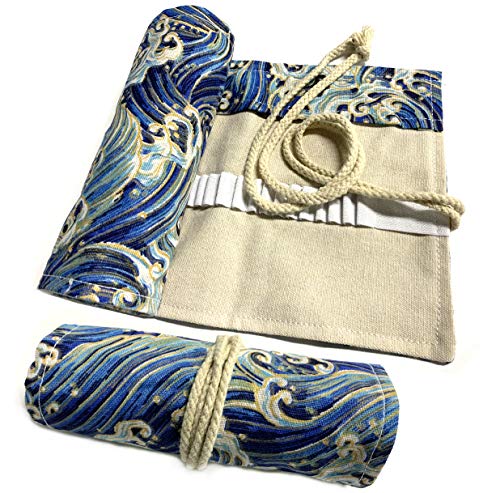 Estuche para lápices de lona, DOITEM, 72 agujeros, soporte de rollo de lápiz de color, bolsa de almacenamiento para artista, escuela, oficina