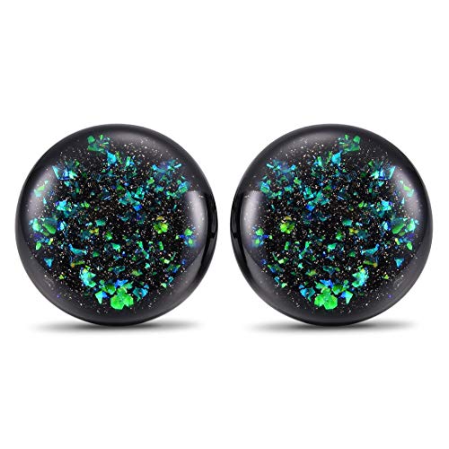 THREE KEYS JEWELRY Mens Blue Blue Rock Cufflinks for Men Green Created Color Stones Black Cufflinks Gifts Set for Father Groom Brother of the Bride Wedding Business Dress Shirt Cufflinks Silver