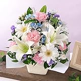 旬のおまかせアレンジ ホワイト＆パステル～リリー～S 生花 お供え お悔やみ 花 お彼岸 お盆 命日 ユリ