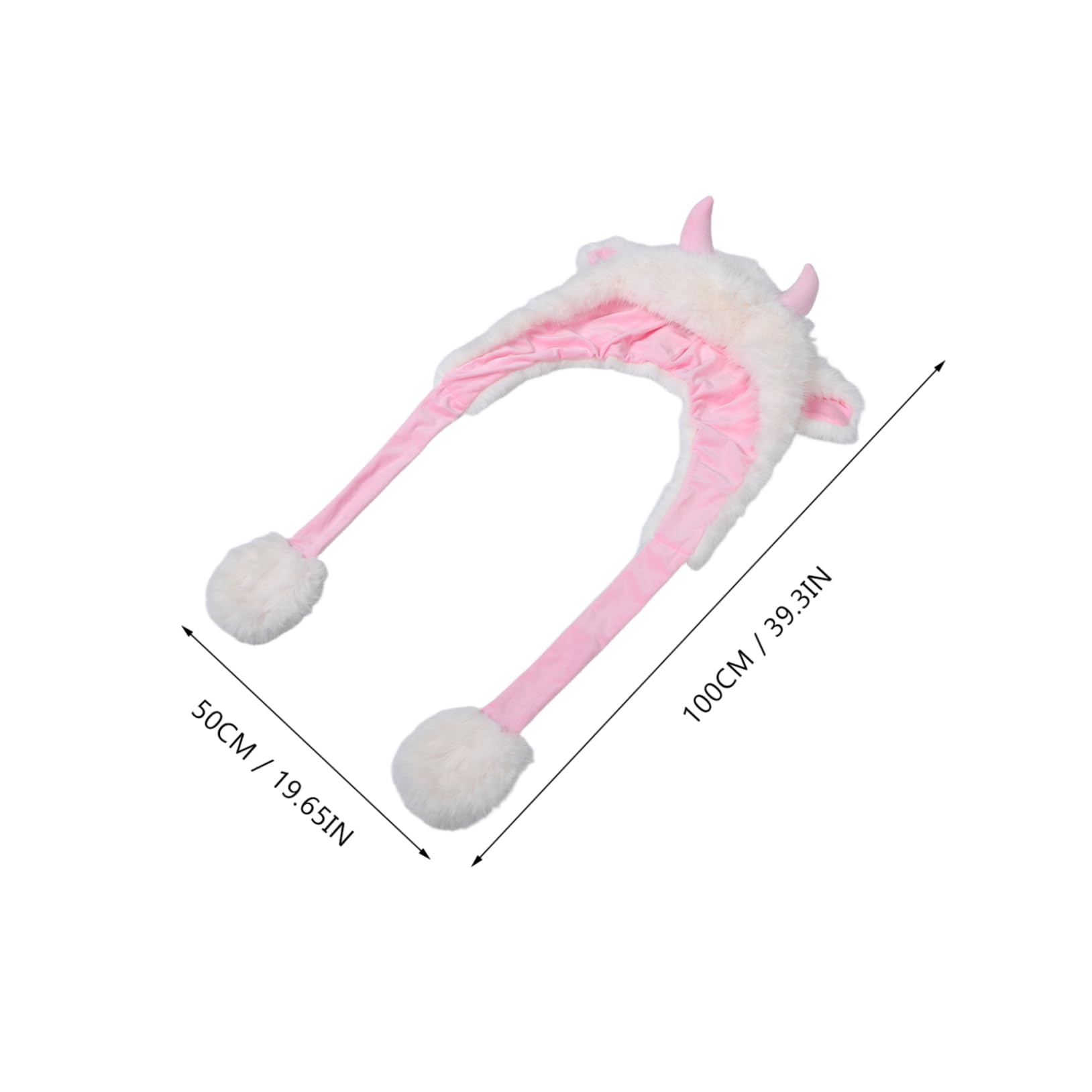 Holibanna Cute Ox Horn Plush Hat with Scarf for Cold Weather Funny Animal Beanie for Teens for Parties Halloween Costumes and Outdoor Fun Warm Comfortable and Stylish
