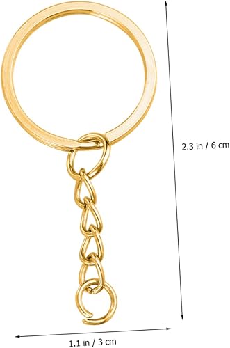 Miniatura 8 de EXCEART 120 piezas de llavero colgante DIY llavero anillo DIY kits hacer tu llavero de metal llaveros anillos de plata Split llavero DIY Split