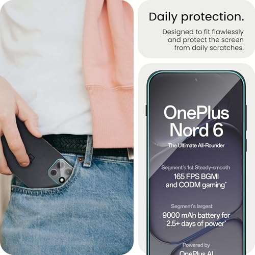 Image of FIRST MART Tempered Glass for Oneplus Nord 6 with Clear Camera Lens Protector & Installation Kit | HD Clear, Edge-to-Edge, Scratch Resistant, Case-Friendly | Pack of 1