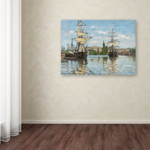 Trademark Fine Art - 'Ships Riding On the Seine' Canvas Art - 18x24 by Trademark Fine Art - Used condition - Image 3