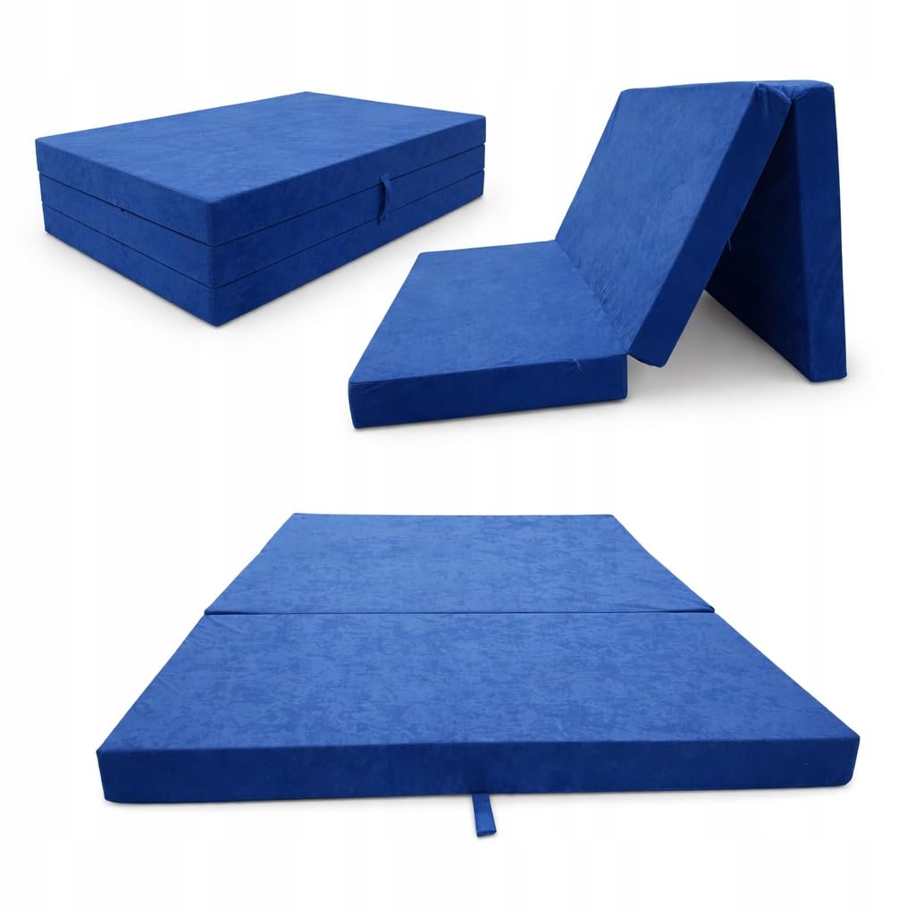 Odolplusz Matelas pliant, matelas d'invité, matelas de voyage, 65 x 180 x 7 cm, bleu