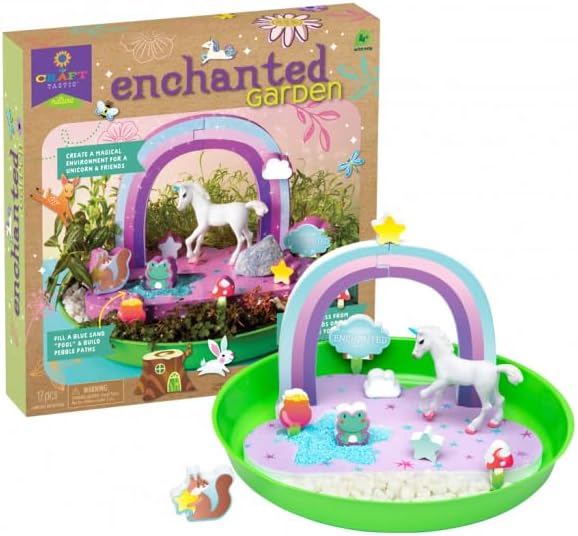 Miniatura 2 de Craft-Tastic Enchanted Garden - Kit de manualidades de naturaleza para bricolaje - Exterior e interior - Crece y juega - Viene con unicornio,
