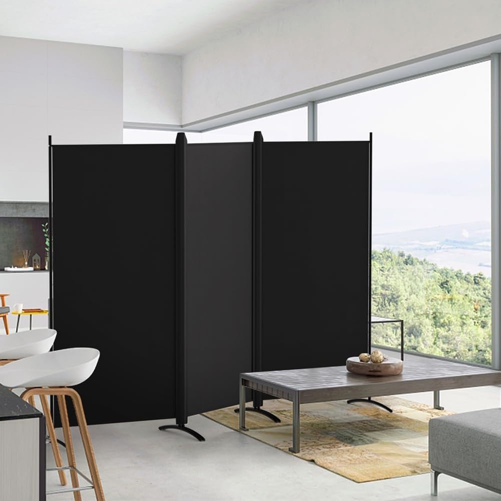 3 Panel Room Divider/Privacy Screen, Stylish and Versatile Partition with Wider Feet,Fabric Divider for Room Separation,Privacy Partition Screen Wall Divider for Dorm