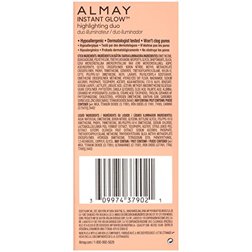 Almay Instant Glow Highlighting Duo, Nude Glow, 0.1 fl. oz, highlighter makeup