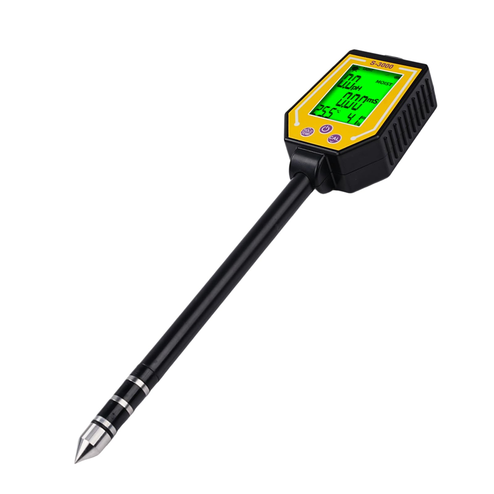 6 en 1 Medidor ph Tierra Medidor Humedad Plantas ph Suelo Medidor de ph Tierra Medidor de Suelo Fotometría Solar/PH/EC/Temperatura/Humedad del Suelo/Humedad del Aire con Pantalla LCD.