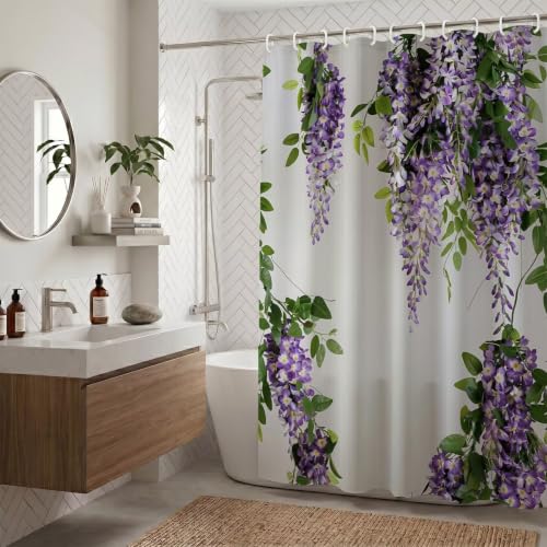 Rideau de douche anti éclaboussures 140x190 en polyester violet