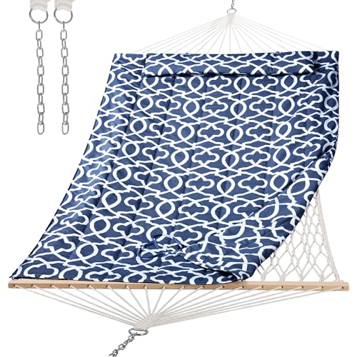 Image of SUNCREAT Hammocks Replacement Hammock for Stand, 475 lbs Capacity, Two Person Backyard Hammock with Pad for Outside, Dark Gray Pattern