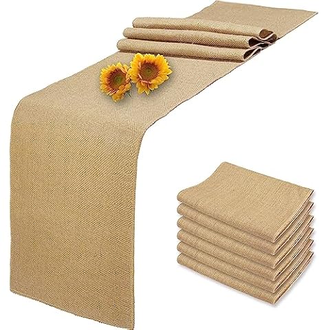 Wlirantim 6 Pack Burlap Table Runners Cover