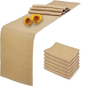 6 Pack Natural Burlap Table Runners,12 x 72 Inch Rustic Jute Table Runner and Placemats Bulk for Western Wedding Table Decorations,Farmhouse Style Party,Holiday,Kitchen Coffee Table Decor Cover 6 Pack Natural Burlap Table Runners12 x 72 Inch Rustic Jute Table Runner and Placemats Bulk for Western Wedding Table DecorationsFarmhouse Style PartyHolidayKitchen Coffee Table Decor Cover
